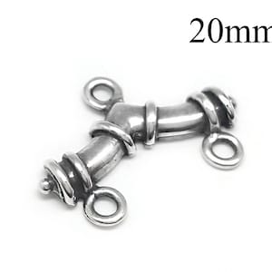 3pcs Sterling Silver 925 Chandelier 20mm with 3 loops, Silver Link, Multi strand Connector - JBB Findings-QFMarket - Shiny/Antique Silver