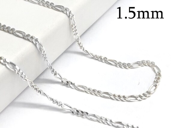 Figaro Chain Necklace 1.5mm Width Sterling Silver Figaro Chain Necklace 1.5mm Width Sterling Silver
