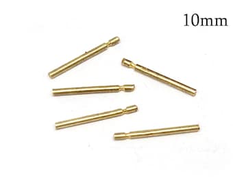 2pcs Solid Gold 14K Earring Studs for soldering 10mm, Earring posts Rod Sticks, 14K Yellow Gold Stud Findings, JBB Findings, Thickness 0.8mm