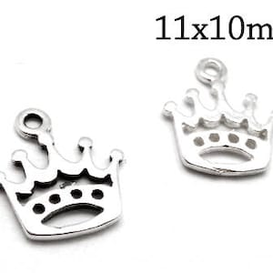 4 coronas de plata de ley, colgante de corona de plata, dije de corona de plata, hallazgos JBB, cuenta de corona de plata, corona de rey de plata, corona de reina de plata