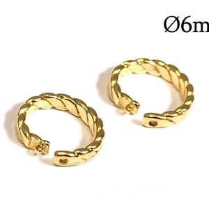 1 anneau antivol en or massif 14 carats, rond 6 mm, accessoires JBB, anneaux pour corde antivol en or jaune 14 carats, diamètre intérieur 6 mm