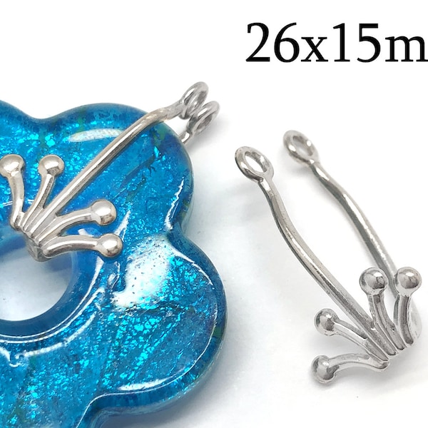 2pcs/pkg Donut stone settings Sterling Silver 925- pendant for donut stone - stone holder - JBB Findings - Donut bail - Donut Style Pendant