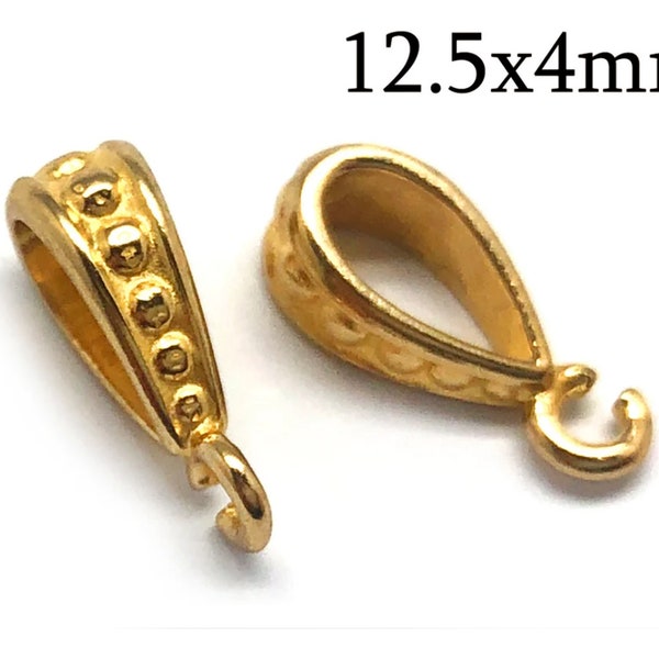 1pc Solid Gold 14K Bail with loop Size 12.5x4mm ID3.3mm, JBB Findings, 14K Yellow Gold Bail findings, Pendant link Connector