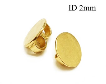 4pcs Brass Beads slider for round leather cord 2mm - Jewelry Fastener, Antique, Shiny, Brass, Copper, Silver plated JBB, QFM