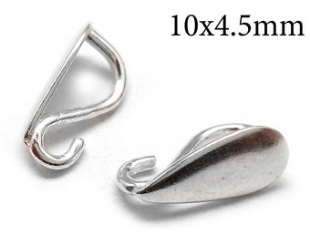 5pcs Loop Pendant Bails Sterling silver 925, Pendant connection - Size 10x4mm -pendant link Connector for jewelry DIY making, JBB Finding