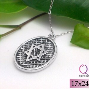 2pcs Magen David - Star of David - Jewish Star - Pendant Oval 17x24mm Sterling Silver 925 Antique Silver Finish