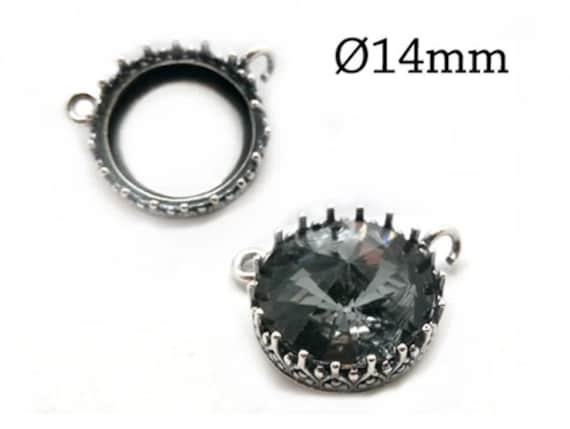 Brass Crimp Bezel Cup Settings 6mm With 2 Loops