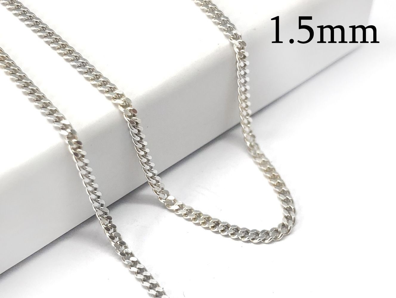 FUWE Metal Craft Chain, 1m 5 Pcs Elegant Sturdy Durable Aluminum Curb Chain  for Jewelry Making (Silver)