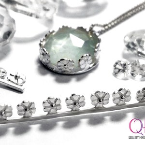 2 Stk Feinsilber 999 Cast Bezel-Draht mit Blumen - Silber-Galeriedraht - 45 mm x 4,1 mm