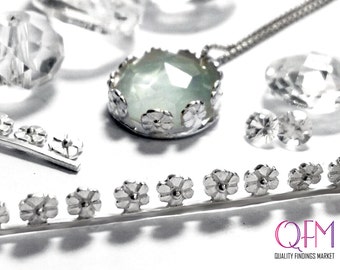 1 fil pour lunette en argent fin 999 coulé avec fleurs - Fil argenté pour galerie - 45 mm (1,75 po.) x 4,1 mm