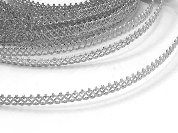 1 ft (30.5cm) x 6.6mm Sterling Silver Bezel Wire Infinity Pattern -  Sterling Silver 935 Gallery wire - 12 inch - available in bulk (spools)