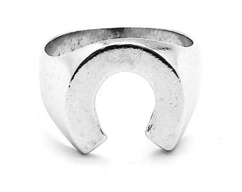 Anillo de herradura de plata de ley 925 (tallas 6, 7 y 8 de EE. UU.) con accesorios JBB