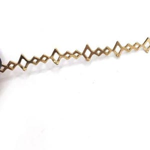 1 peça de fio de moldura de ouro maciço 14K com padrão de losangos de 64 mm, fio geométrico, fio de galeria de ouro, fio de ouro, fita de galeria JBB Findings