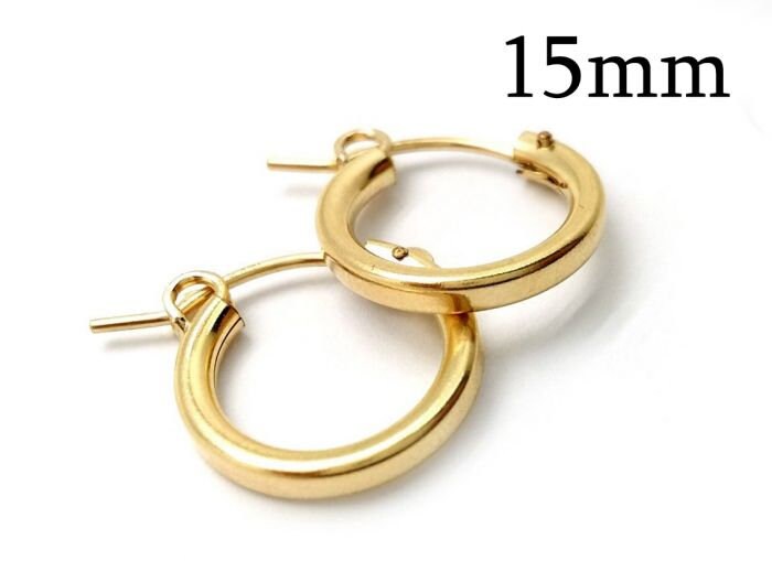 ピアス LESS IS MORE 14K Gold 27mm Pipe Ring Earrings 1pair Gold Filled 14K 1/20 Round Hoop Earrings 15mm Tube