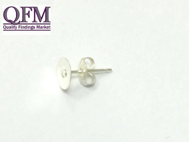 10Pairs Sterling Silver 925 Earring Posts Flat Back 6mm Etsy