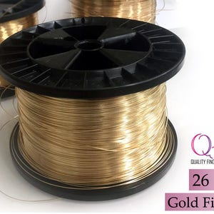 50 meters (spool 164 feet) yellow gold filled wire soft, Thickness 26 GA (0.4mm) - gold filled wire 26 Gauge
