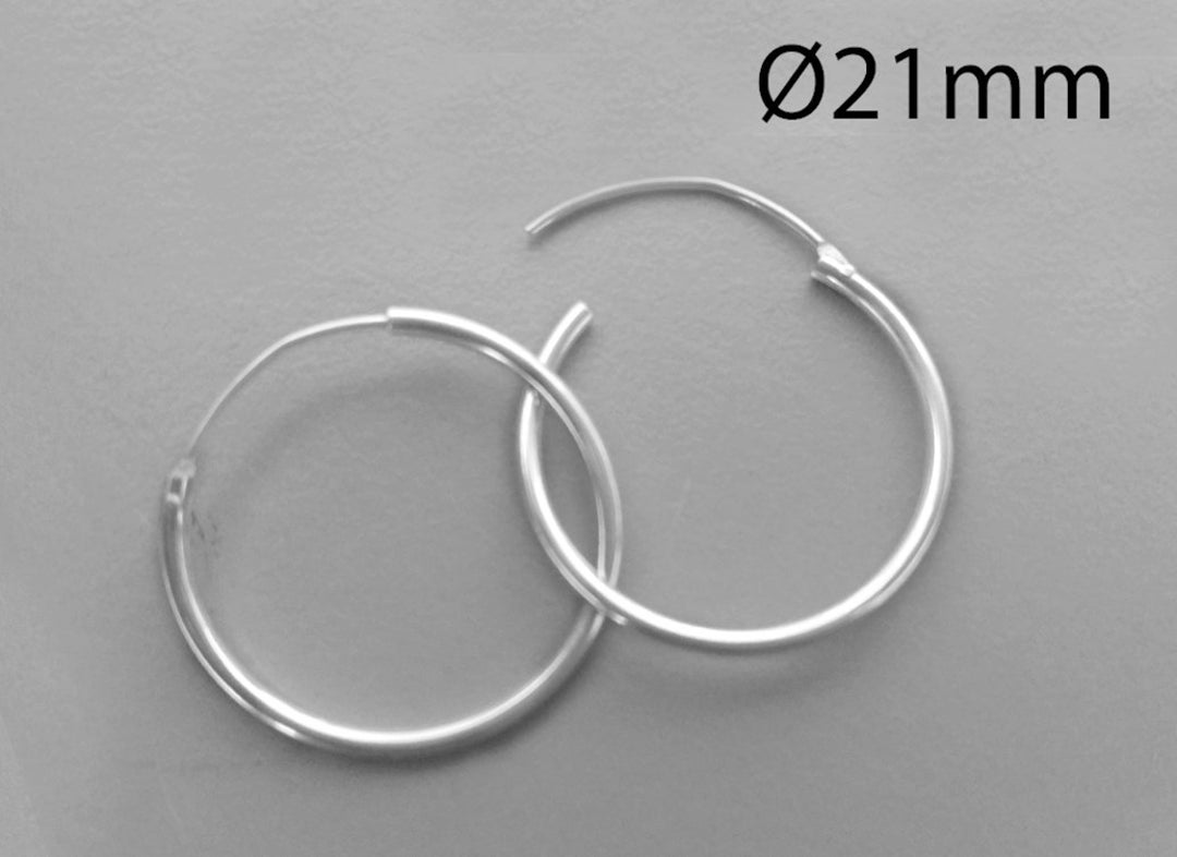 50pairs Sterling Silver 925 Hoop Earrings 21mm Endless Hoop - Etsy