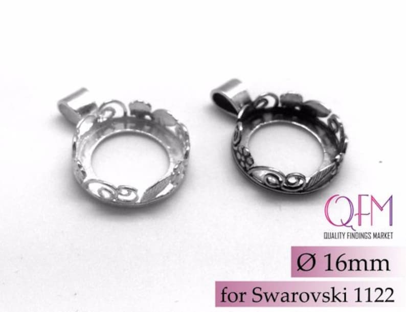 Bezel settings Brass Pendant Jewelry base Copper Silver plated JBB findings flowers and leaves 3pcs Brass Round Bezel Cup 16mm