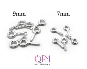 10pcs Fine Silver 999 Eyelet for PMC or Glass - Pins for PMC - Embeddable fireable silver jump ring eyelet Sizes: 7mm, 9mm