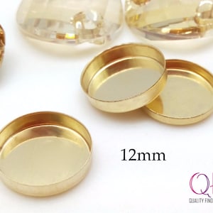2pcs Round Bezel Сups Gold Filled 12mm - Jewelry basis - Bezel settings Gold Filled - Round Setting