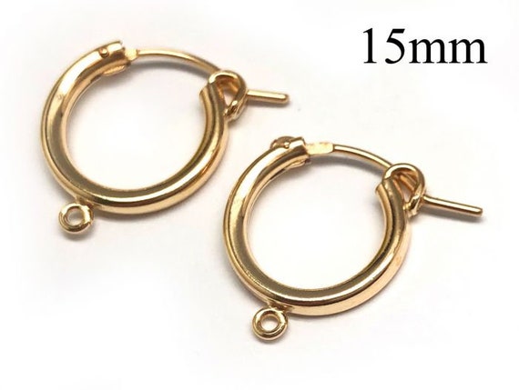 ピアス LESS IS MORE 14K gold field ring earrings Diamond-Cut 17.0mm Endless Hoop Earrings in Hollow 14K Gold