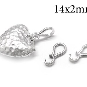 7pcs Loop Pendant Bails Sterling silver 925, Pendant connection Size 14x2mm pendant link Connector for jewelry DIY making, JBB Finding image 2