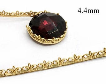 1 pieza de alambre de engaste de galería de latón fundido con patrón de 75x4,4 mm