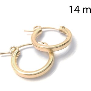 1pair Gold Filled 14K Hoop earrings 14mm, Tiny Hoop earwire, Round Small Hoop Earrings, Circle Earring, Earring Settings, 14mm