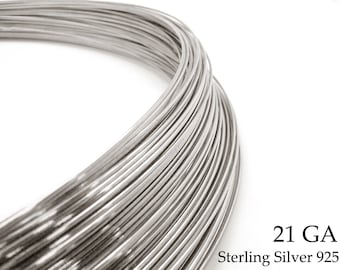 1 meter (3.28 feet) Sterling Silver 925 wire, Thickness 21GA (0.7mm) - available in bulk (spools) - Sterling Silver wire 21 Gauge