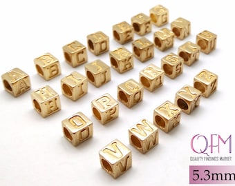 1 pièce, breloque alphabet, breloques ABC, breloque lettre, lettre italique, breloque initiale, perle alphabet, breloque lettre majuscule, lettre en laiton