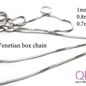 Cadena veneciana de plata de ley 925 de 1 metro, 1 mm, 0,8 mm, 0,7 mm, delicada, sin terminar (3,28 pies); también disponible a granel (carretes).