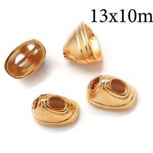 4pcs Brass Multistrand End Cap for Kumihimo Wire 13x10mm, JBB Findings, QFMarket, Cord End Caps, Shiny or Antique Brass, Copper, Silver