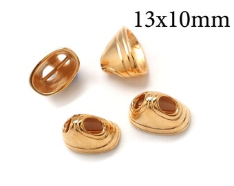 4pcs Brass Multistrand End Cap for Kumihimo Wire 13x10mm, JBB Findings, QFMarket, Cord End Caps, Shiny or Antique Brass, Copper, Silver