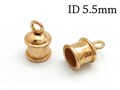 4pcs Brass Gold plated Leather Cord End Cap Inside Diameter 5.5mm, Bead Cap, Crimp End Cap, Rope End Cap, JBB Findings product logo