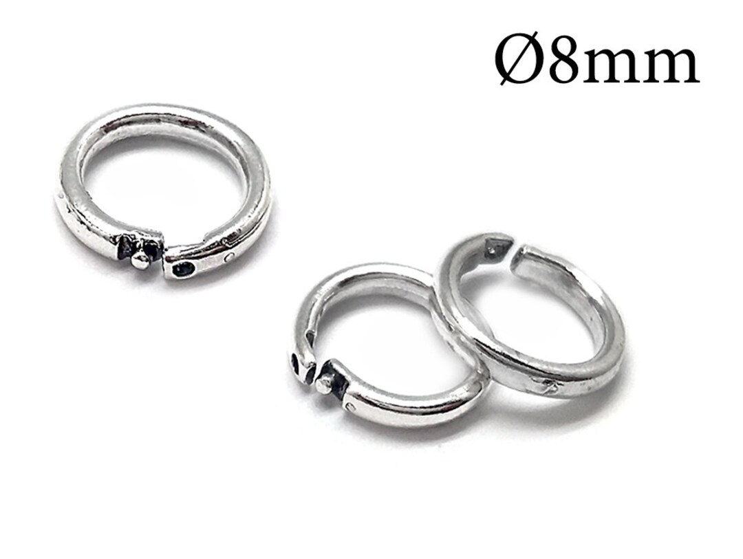 10pcs Sterling Silver Lock in Jump Rings Round Sterling Silver 925 Open