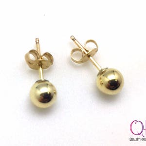 6 pcs Gold Filled 14K Stud Ball Earrings Sizes: 3mm, 4mm, 5mm, 6mm. GF ball earring. Earring Backs Included Bead earrings, tiny earrings image 3