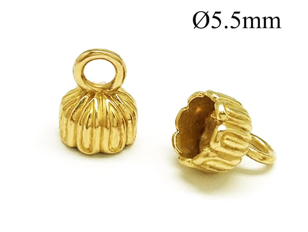 6pcs Brass Crimp End Cap ID 5.5mm With 1 Loop Flower JBB Etsy
