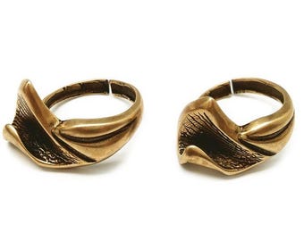 Anillo ajustable de latón con flores, disponible en latón antiguo/cobre y latón brillante/cobre, accesorios JBB.