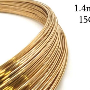 1meter yellow gold filled wire soft, Thickness 15 GA (1.48mm) - also available in bulk (spools) - gold filled wire 15 Gauge