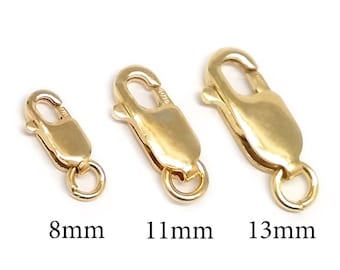 5Pcs Gold Filled 14K Lobster Claw Clasp 8mm, 11mm, 13mm with jump ring, Clasp for bracelet, Clasp for necklace , Jewelry Findings