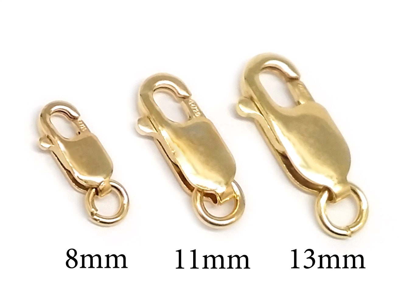 Golden Lobster Claw Clasp for jewellery making Size 12mm Nickel Set of 8 Lead & Cadmium Free