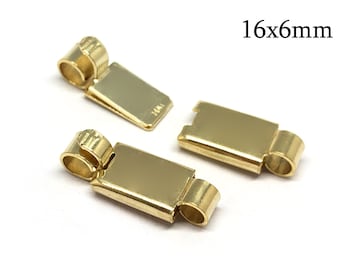 1pc Solid Gold 14K Rectangular Box Clasp 16x6mm, JBB Findings, Solid Gold clasp for bracelet, 14K Rectangular Box clasp