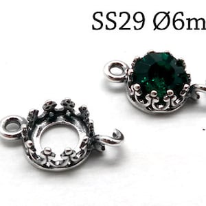 choose your plating 6pcs x Quality Cast 18mm Spiked Round Crown Bezel Cup Connector Plated Brass EVRD18PVAR
