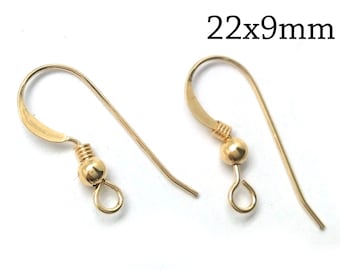 6pcs 14k Gold Filled Ear wires with Ball & Coil  Earring Hooks, Gold Filled Ear Wire , Earring Hooks, Earring Settings gold filled (3pairs)
