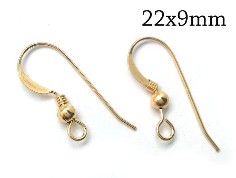 6pcs 14k Gold Filled Ear wires with Ball & Coil Earring Hooks, Gold Filled Ear Wire , Earring Hooks, Earring Settings gold filled 3pairs image 1