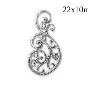 4pcs Filigree Link Sterling Silver 925 22x10mm, Silver Pendant,Filigree Connector, Filigree Link, Victorian Connector, Victorian Style