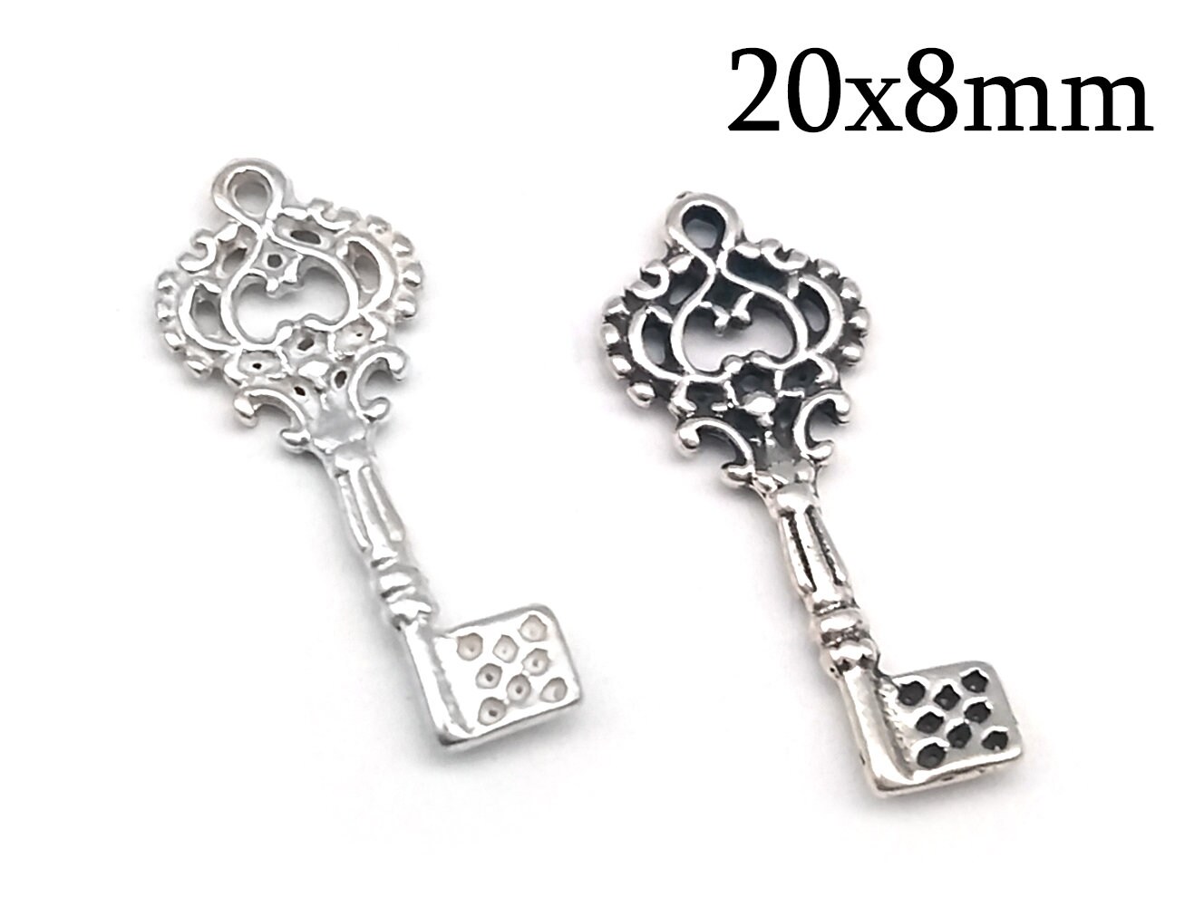 は自分にプチご褒美を Silver Sterling 5pcs 925 JBB Charms, Key 20x8mm Pendant Key アクセサリー
