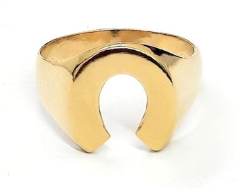 1 anillo de herradura de latón, cobre, plata y oro (tallas 6US, 7US y 8US)