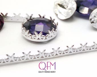 1 pièce en fil argenté pour lunette, fil d'argent pour galerie, fil pour galerie 999, motif galerie, 2,5 po. (64 mm) x 4,4 mm, matériau de fabrication de bijoux, fil d'argent moulé