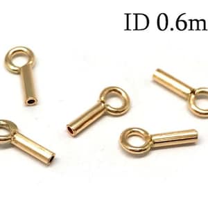 10pcs Gold Filled 14K Crimp End Cap, with inside diameter of 0.6mm - Chain / Leather Cord Ends Caps - Beading Chain End Cap, JBB Findings